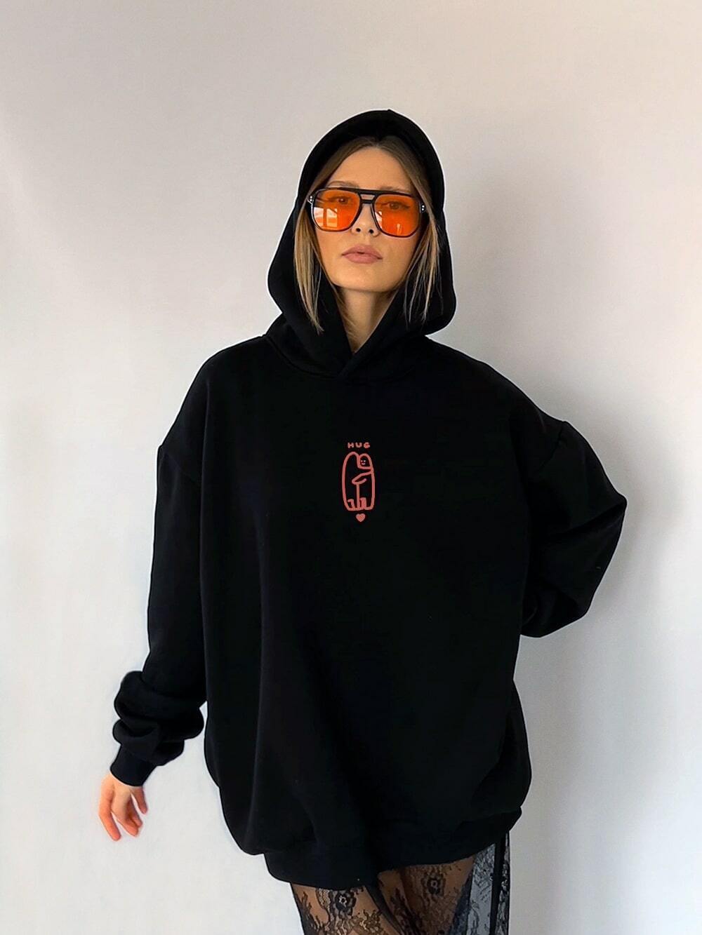 hoodie black HUG by me&amp;rch