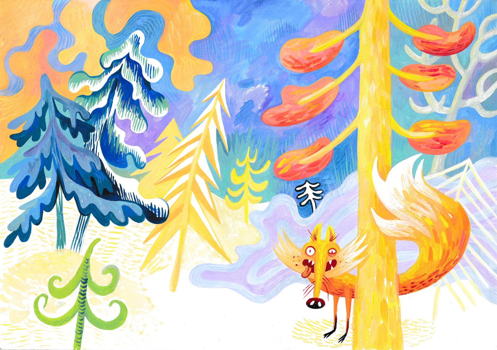 winter forest illustration Lizaveta Valantsevich