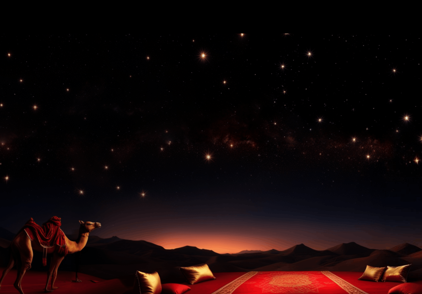 ночная пустыня, сгенерированная нейросетью