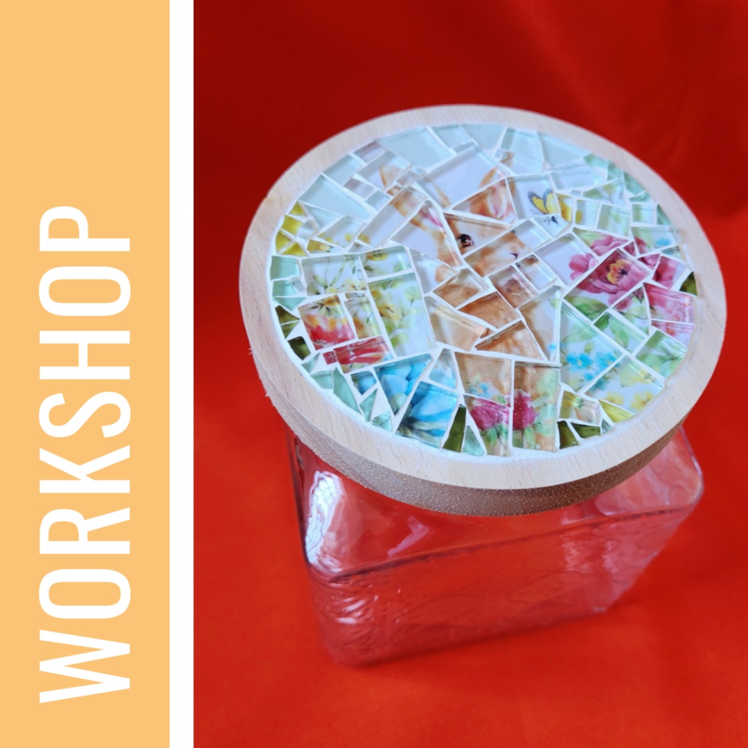 Noname Studio Mosaic Workshop Bunny Glass Jar