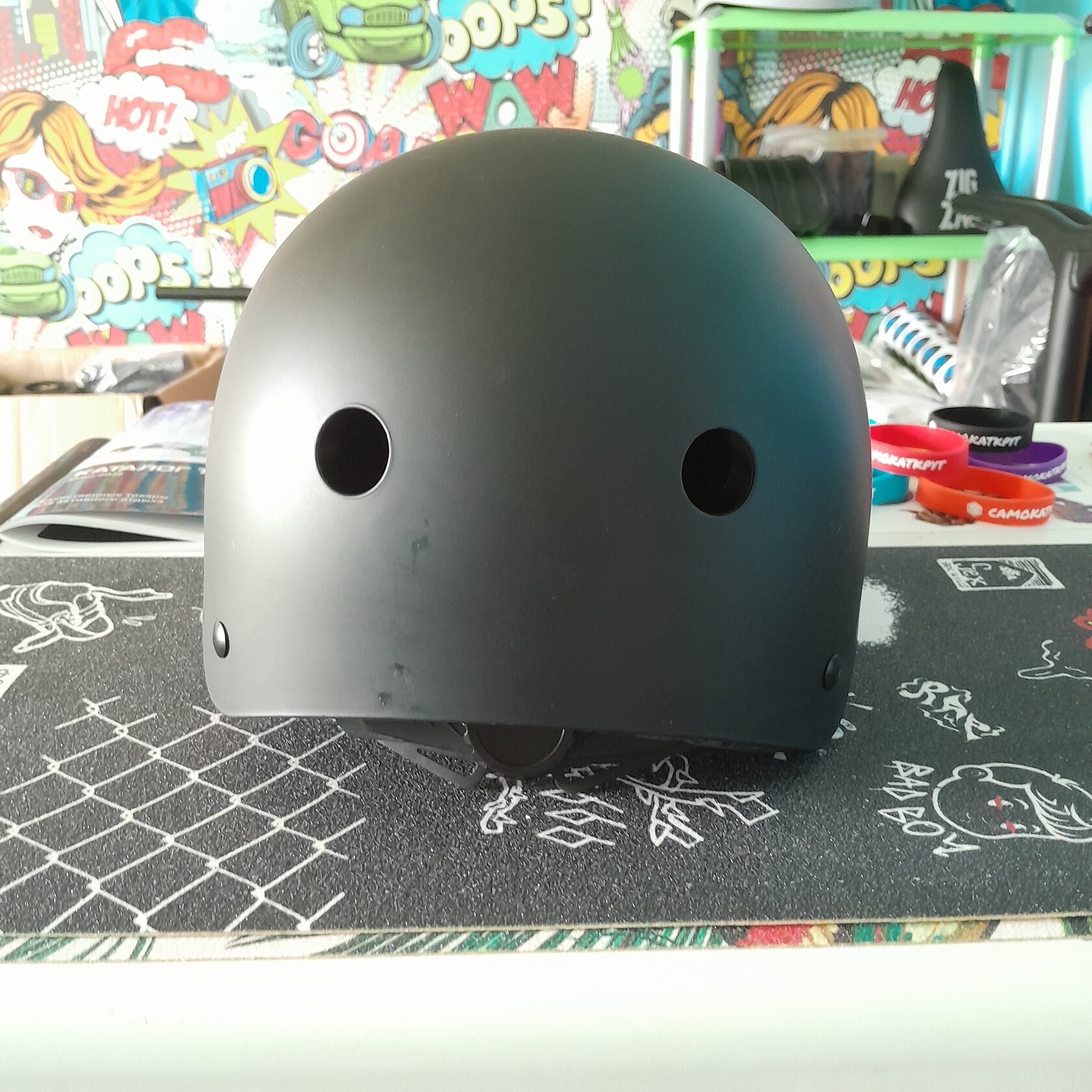 Шлем защитный чёрный S, M