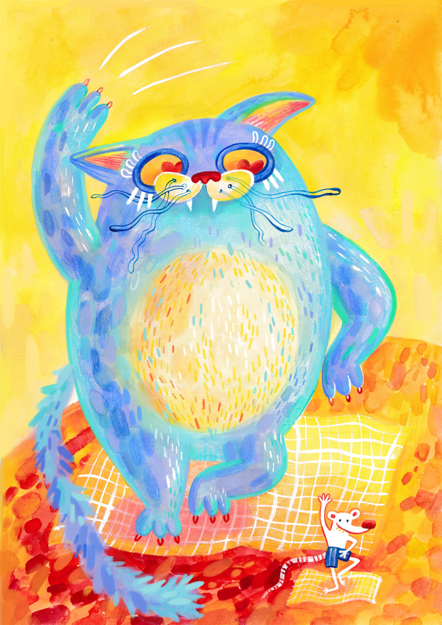 cat and mouse illustration Lizaveta Valantsevich