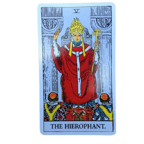 старший аркан верховный жрец таро райдера уэйта хорошего качества на прозрачном фоне