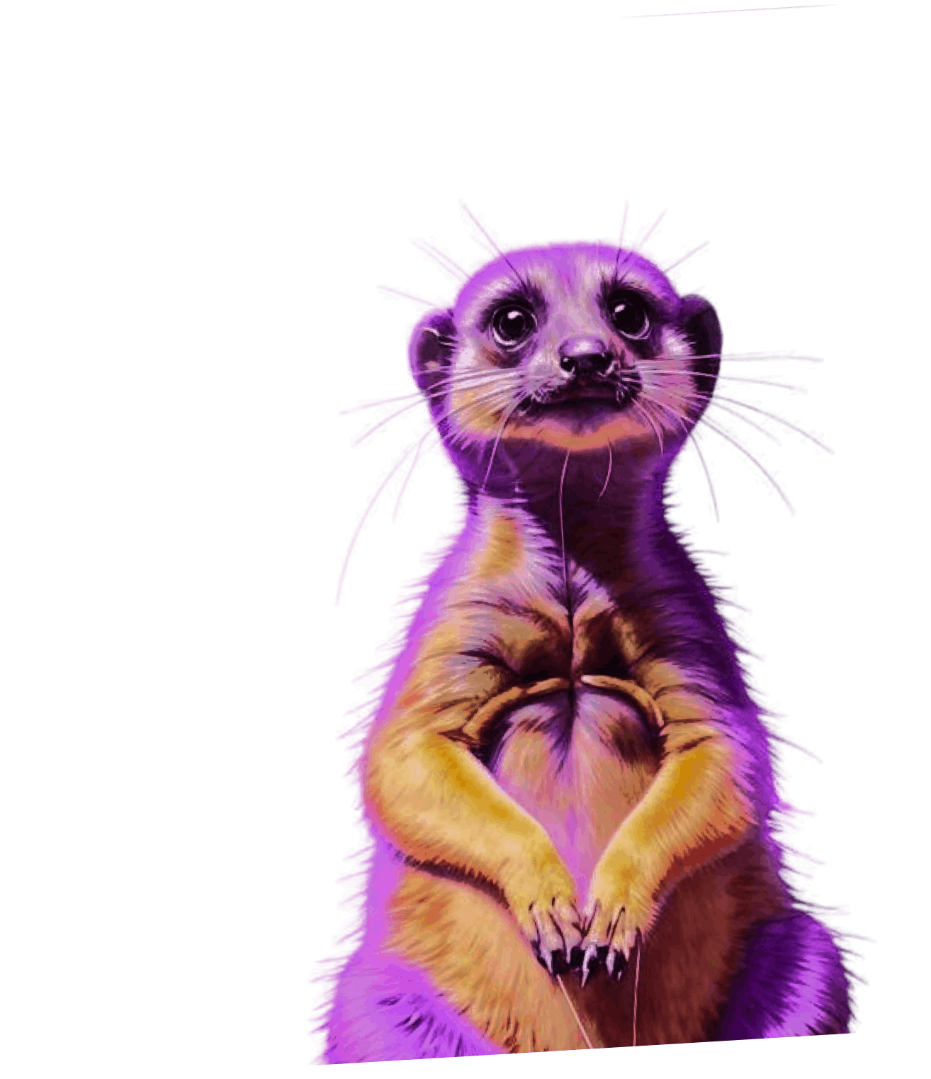 фиолетовый сурикат, созданный нейросетью