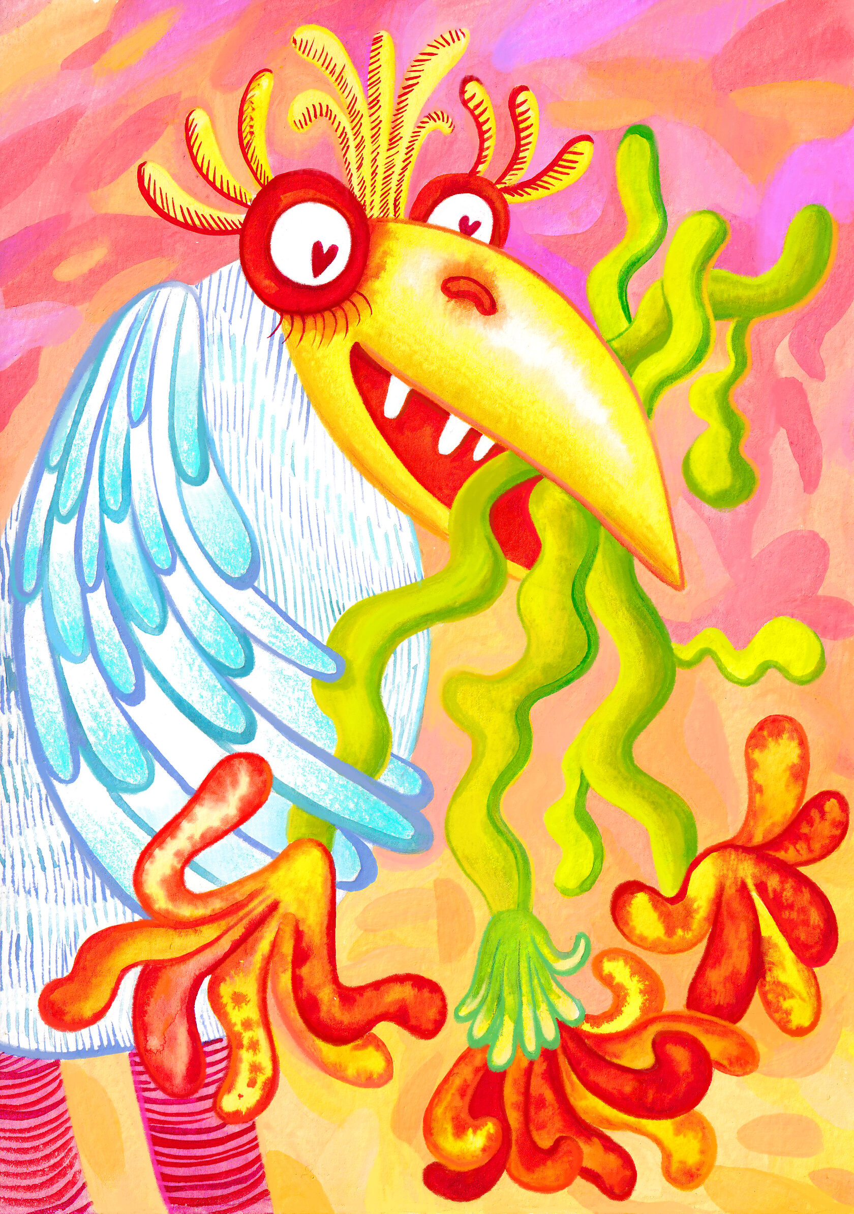 spring bird illustration Lizaveta Valantsevich