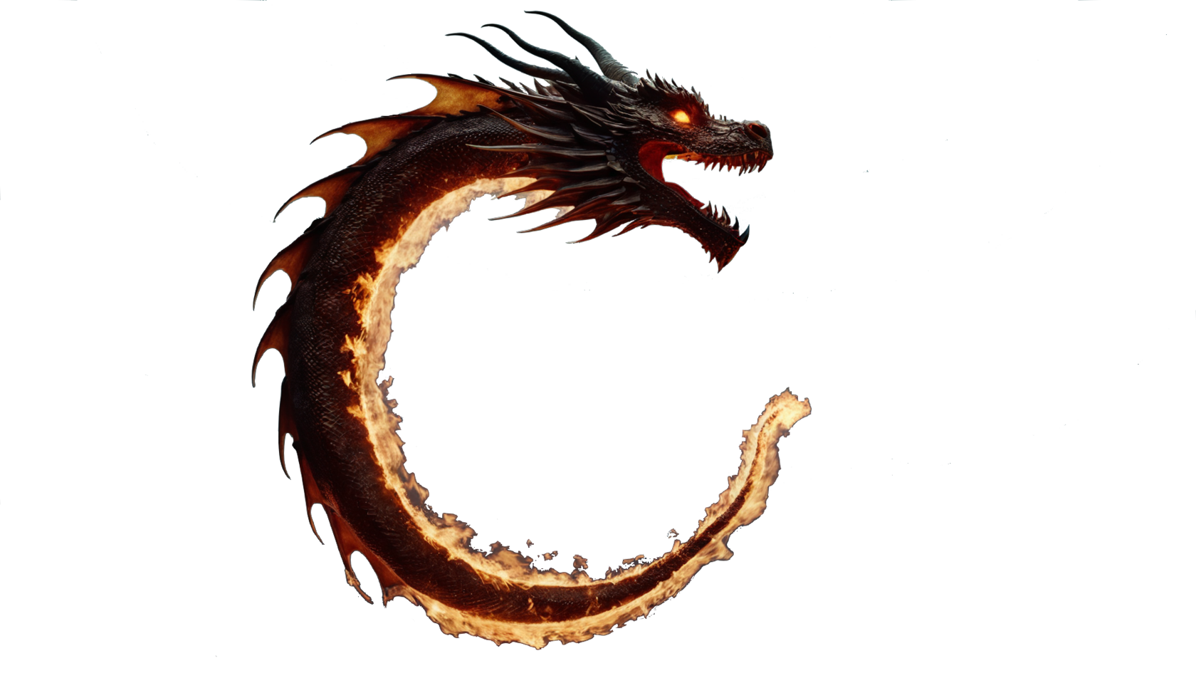 стилизованная буква с в виде дракона, stylized letter c in the form of a dragon