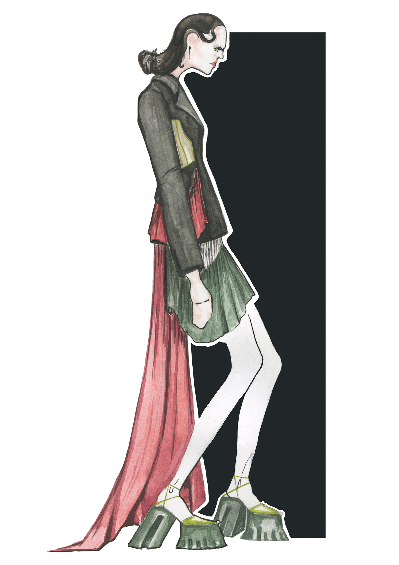 Fashion illustration representing matching colours and finding balance