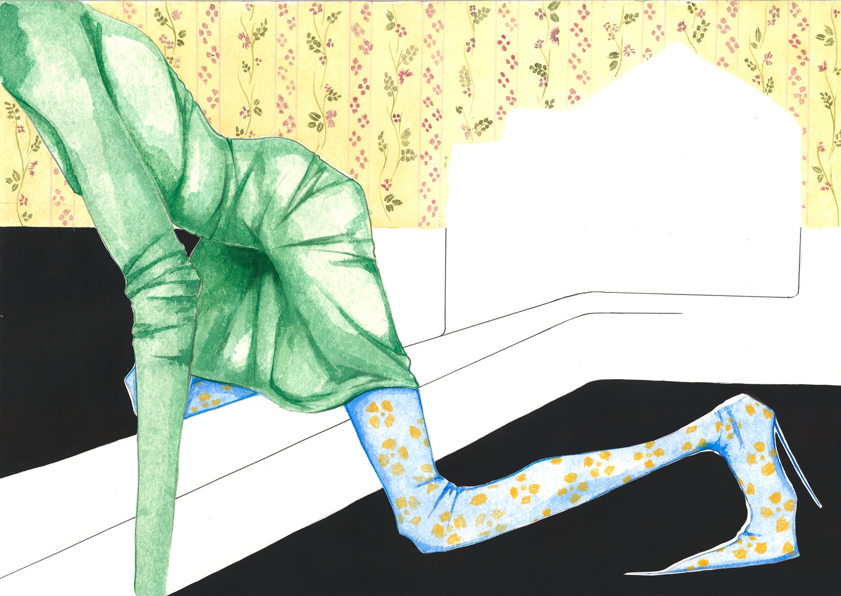 Fashion illustration representing art of constant development and strive for perfection