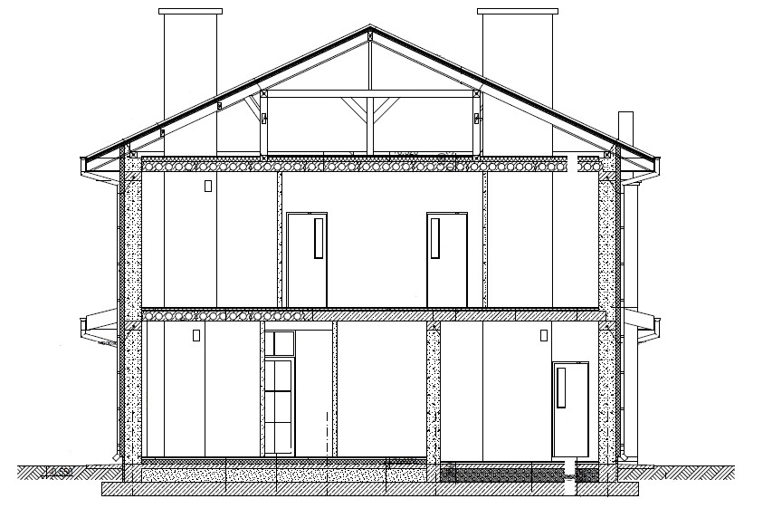 Чертеж стены дома. Разрез двухэтажного здания. Разрез дома. Двухэтажный дом в разрезе. Разрез двухэтажного кирпичного здания.