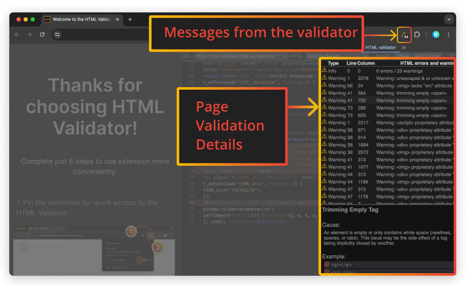 Welcome to the HTML Validator