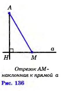 На рисунке 37 из точки а к прямой а проведены перпендикуляр и наклонные