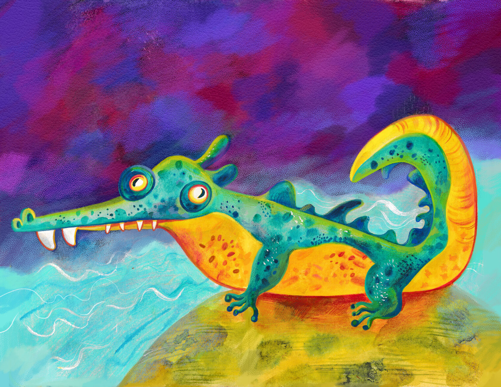 crocodile illustration Lizaveta Valantsevich