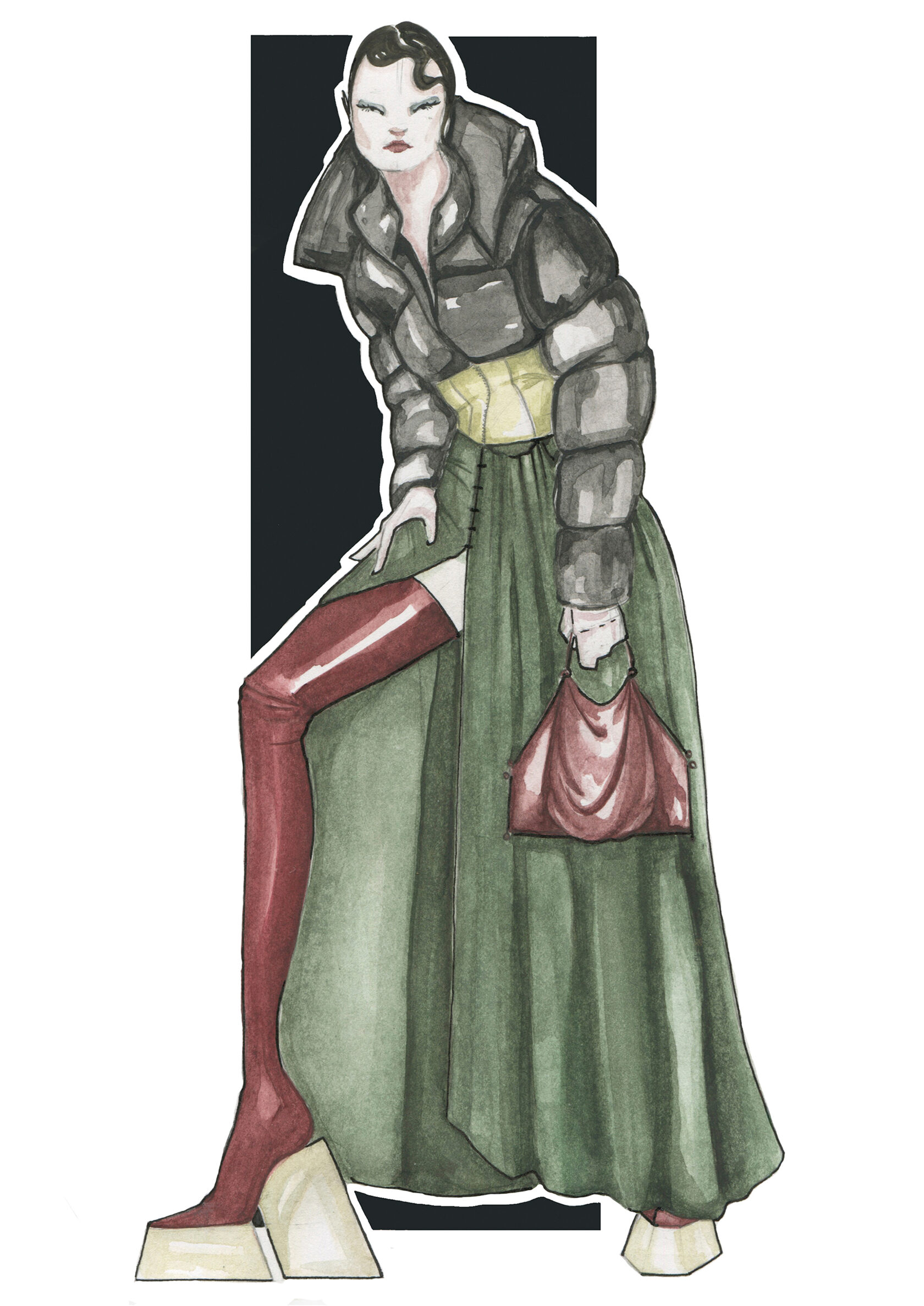 Fashion illustration representing beauty of colours and shapes