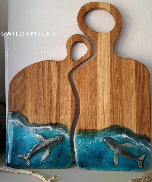 Разделочная доска с китами