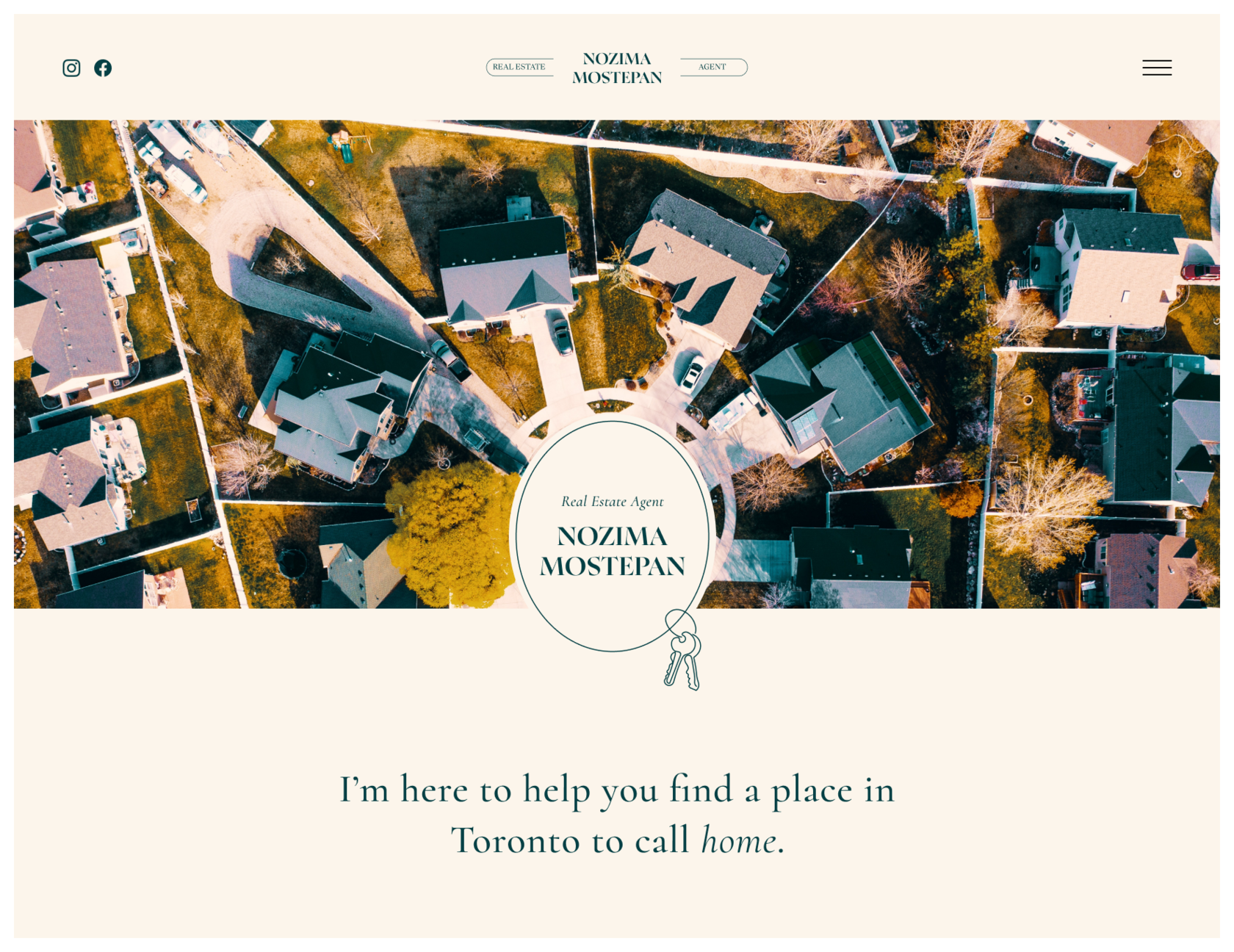 A hero image of a website design for a real estate agent.