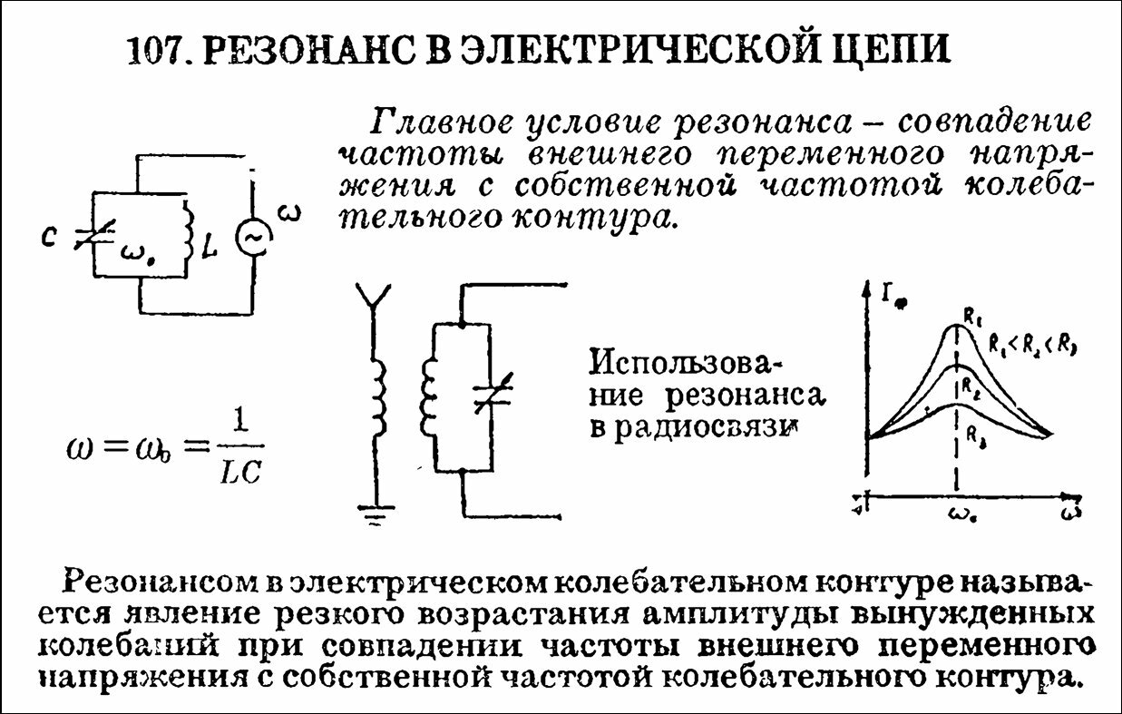 Резонанс напряжения схема