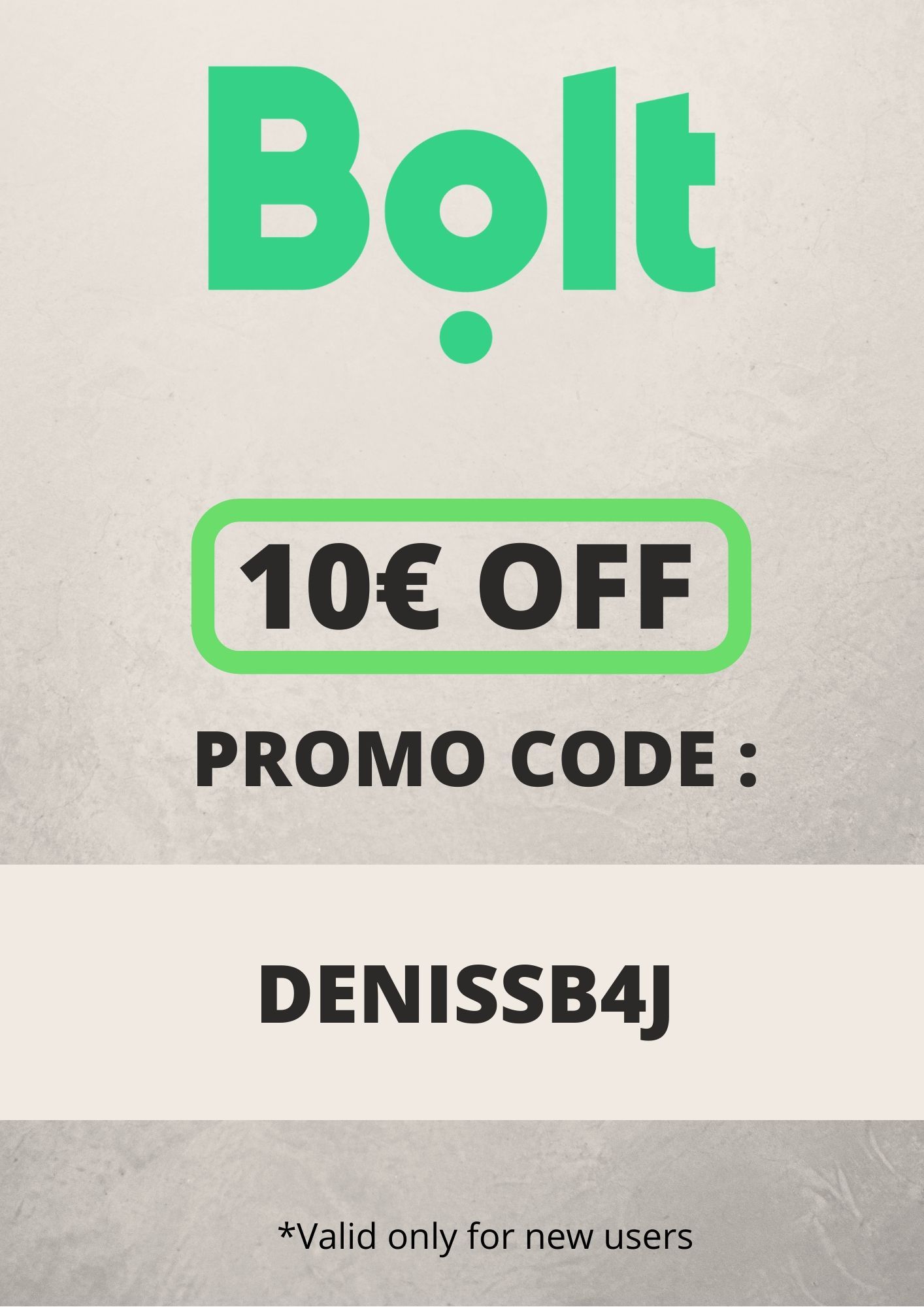 BOLT promocode 10 eur off