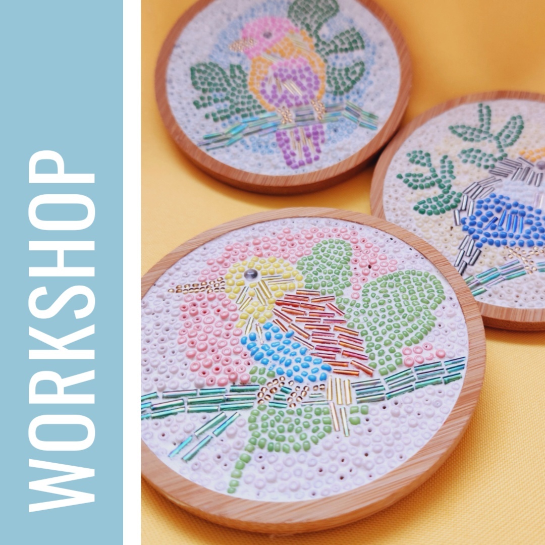 Noname Studio Mosaic Workshop Beaded Coasters Birds