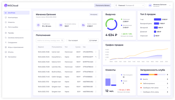 WS Cloud — админ-панель