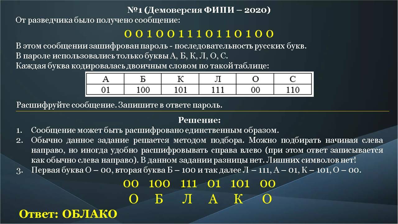 Агент 000 задание 1 4 ответы. От разведчика было получено сообщение. От разведчика была получена сообщение. От разведчика было получено сообщение 111100010110010011. От разведчика было получено сообщение 0110010010110111101.