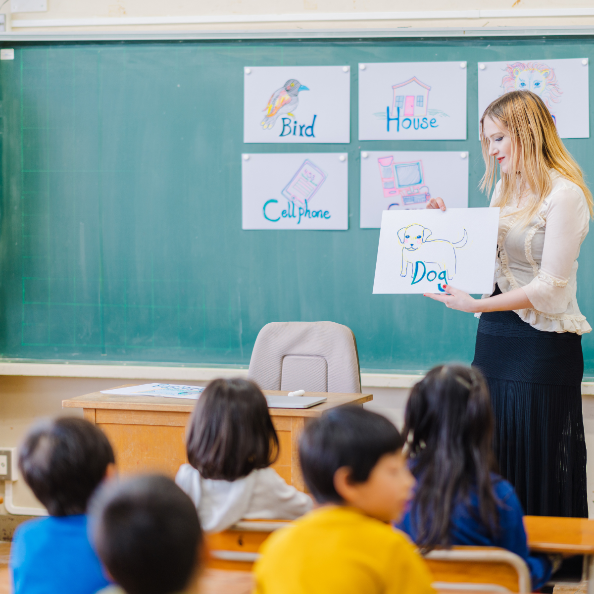 Clase de inglés en grupo