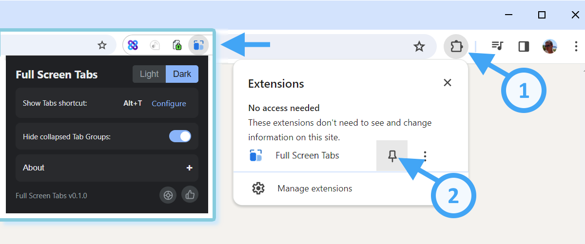 Full Screen Tabs
