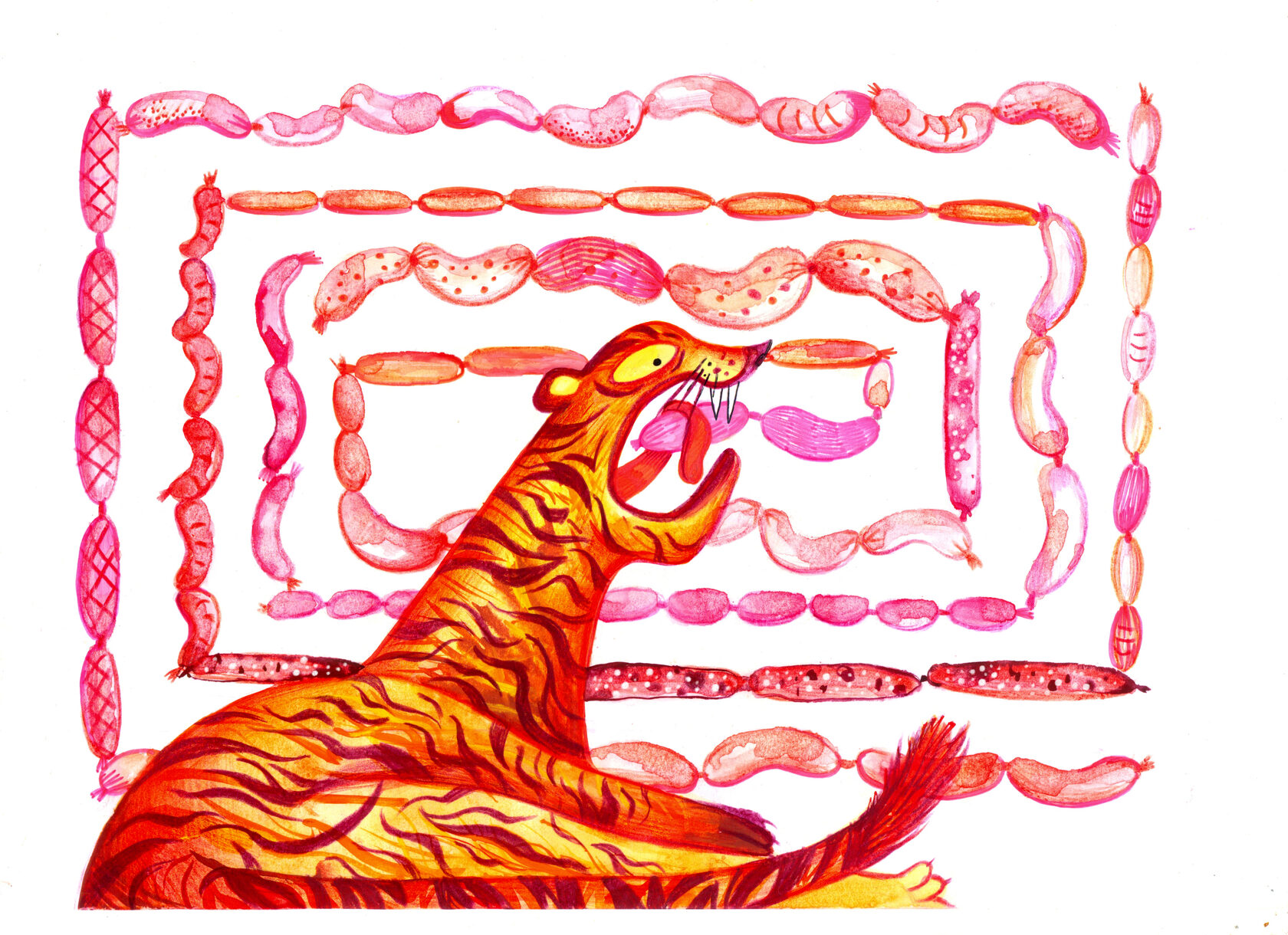 cow and insects illustration Lizaveta Valantsevich