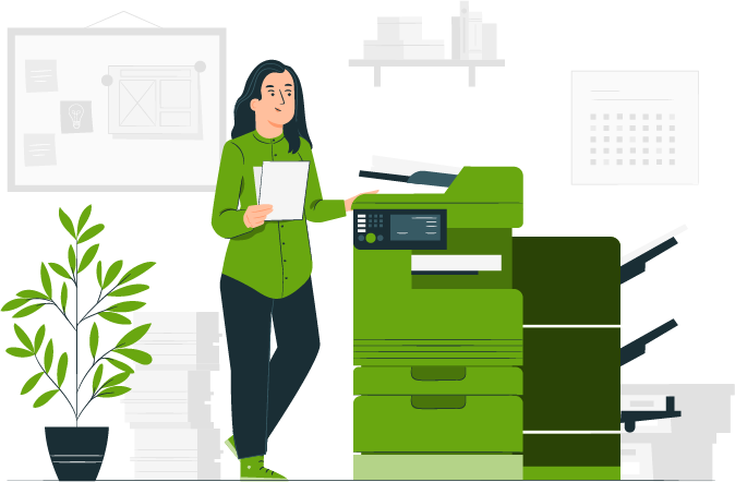 Иллюстрация с печатным оборудованием