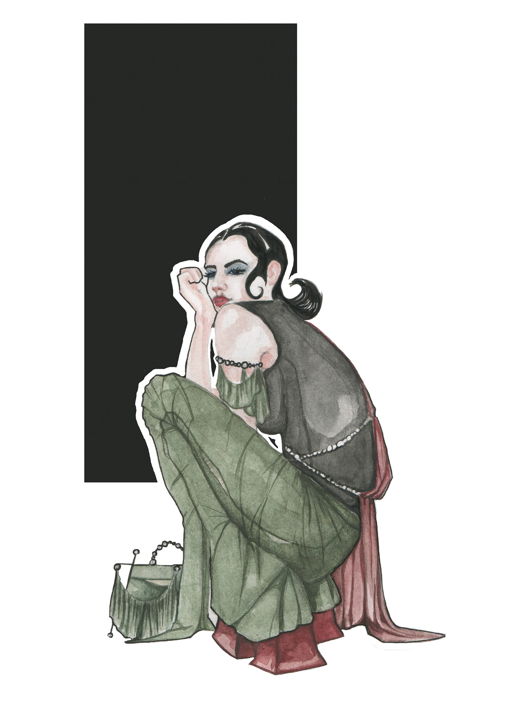 Fashion illustration showing the search of balance in style