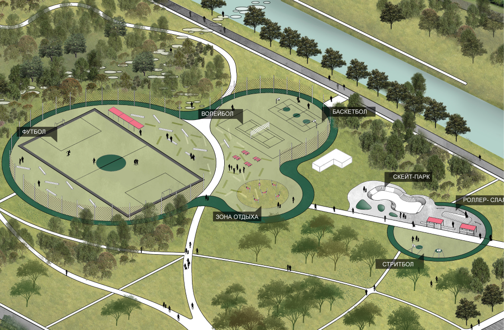 Архитектура спортивного кластера. Кластер спортивных сооружений. Спортивный кластер в Стрельне. Скейт парк в Стрельне. Спортивный кластер в парке Яуза.