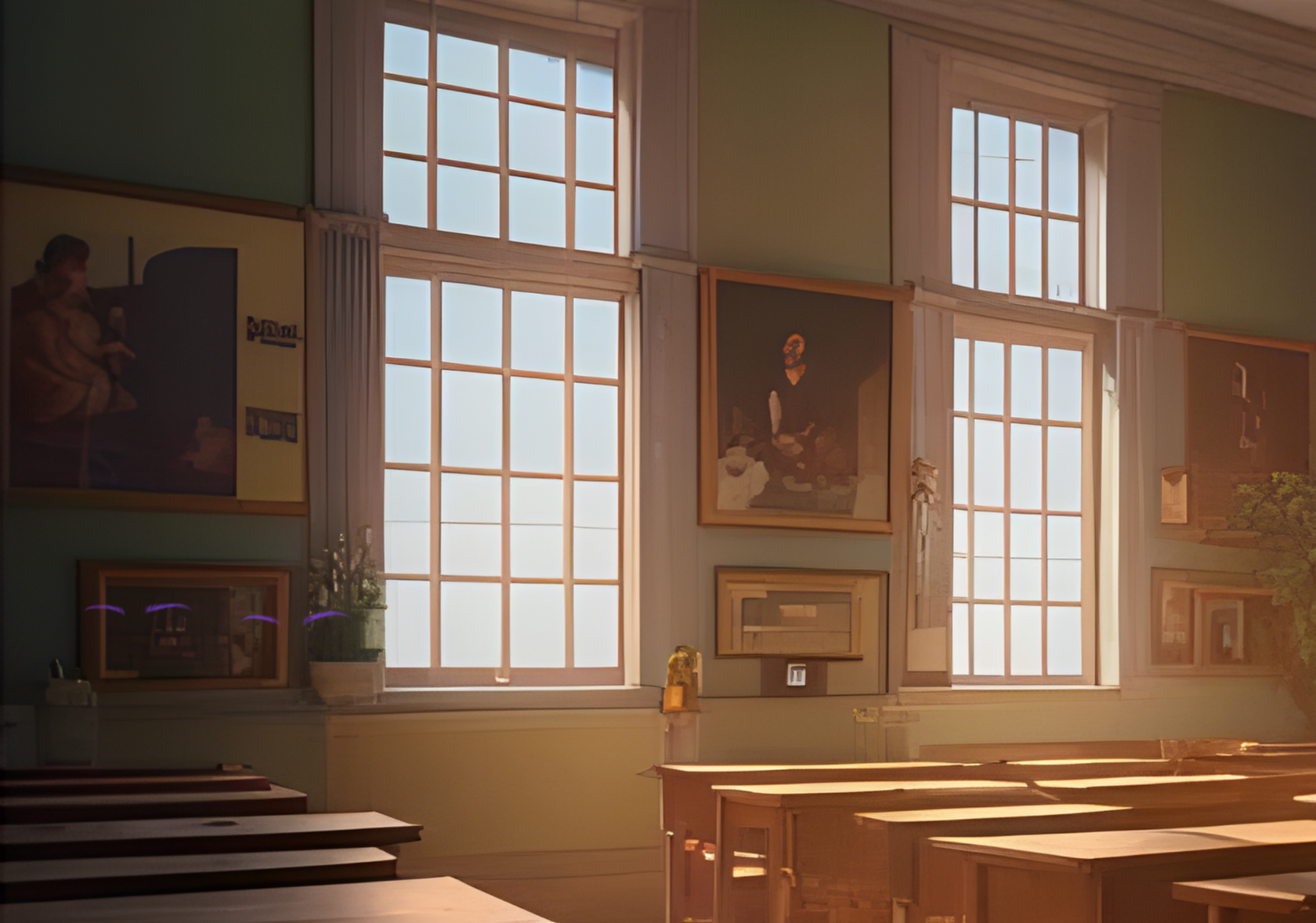 учебный класс, сгенерированный нейросетью