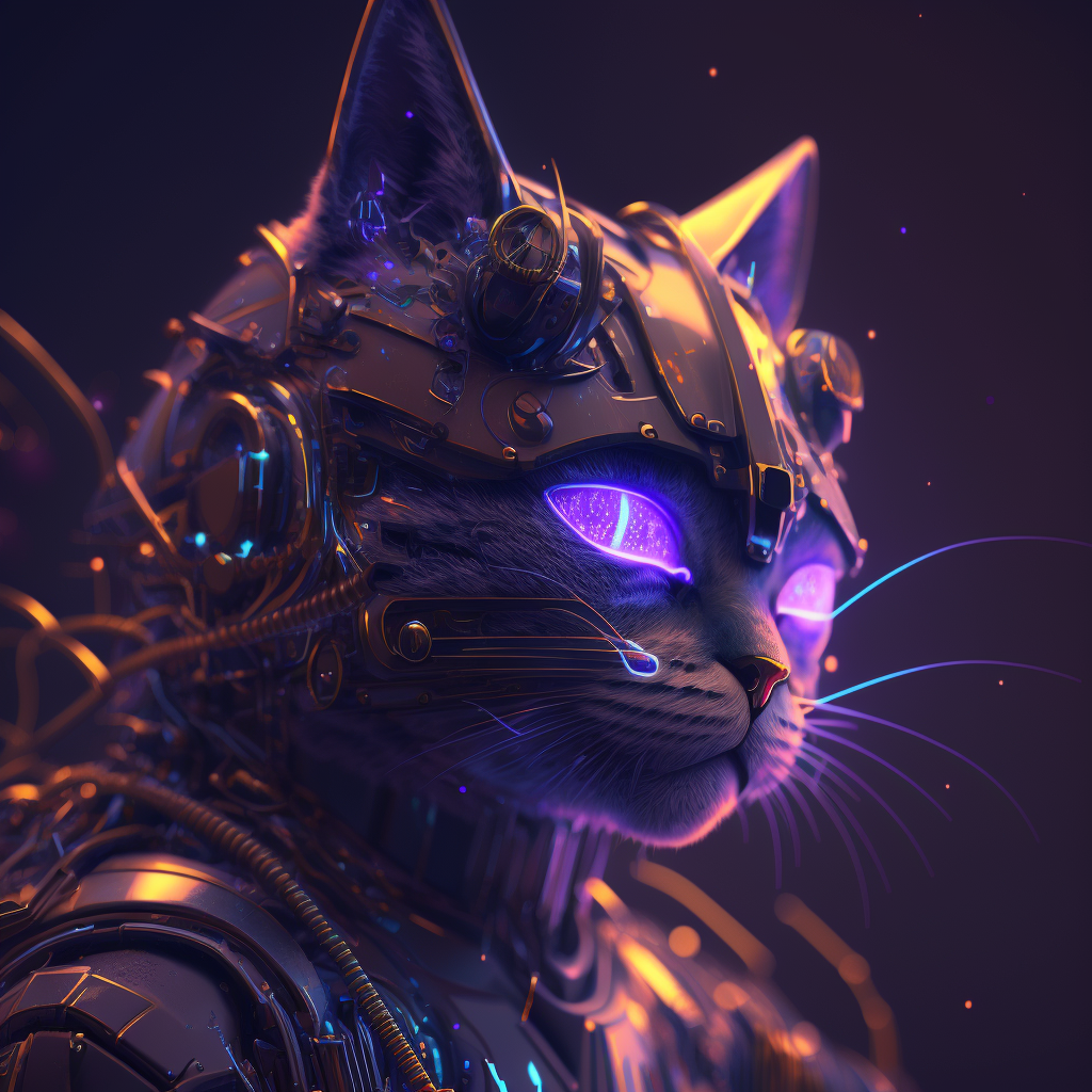 Cyber cat cyberpunk