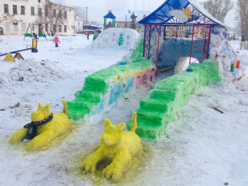 Снежный городок в Лесосибирске