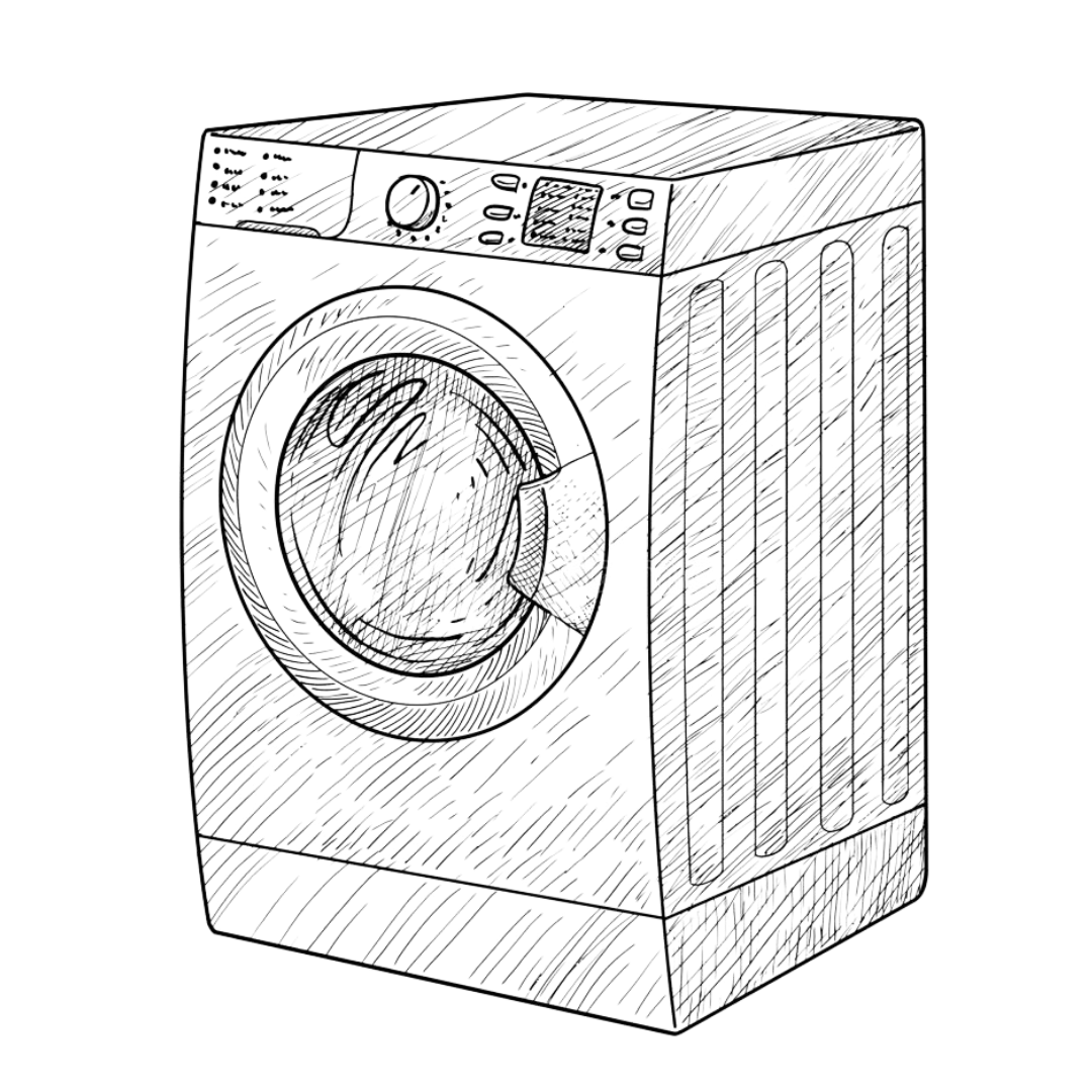 Как рисовать машинку стиральную