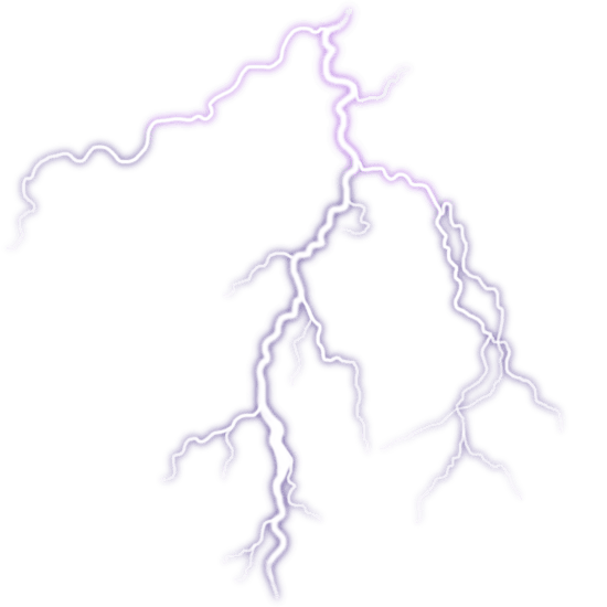 Молния выходящая из мерцающего голубым цветом шара идущая к основанию башни Тесла