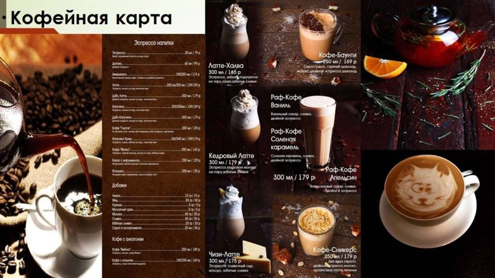 Раф рецепт в кофемашине. Кофейная карта. Меню кофейных напитков. Кофейная карта меню. Кофейный напиток.
